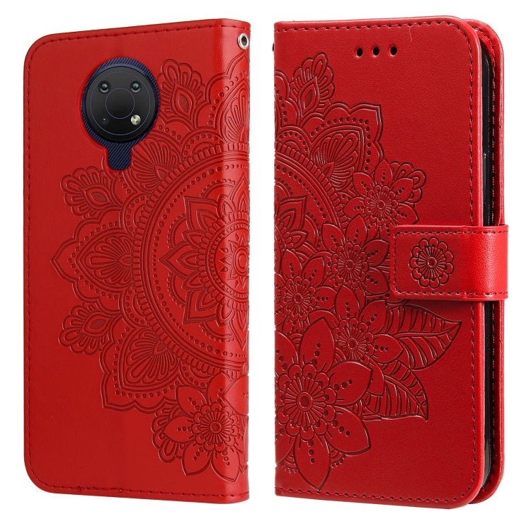 7-petal Flowers Embossing Pattern Horizontal Flip PU Leather Case with Holder & Card Slots & Wallet & Photo Frame, For Nokia 1.4, For Nokia G10 / G20 / 6.3, For Xiaomi Redmi 10, For OPPO Realme GT Master / Realme Q3 Pro