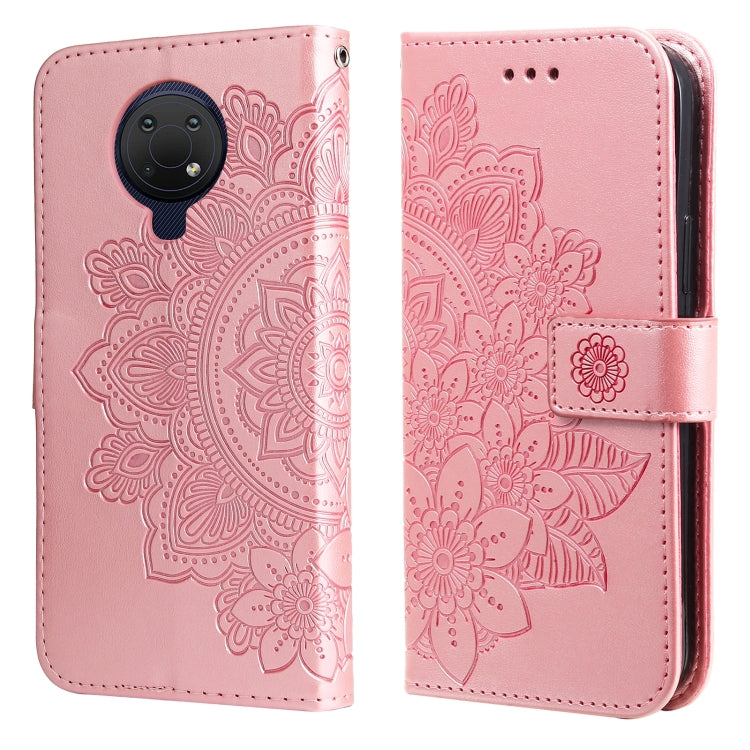 7-petal Flowers Embossing Pattern Horizontal Flip PU Leather Case with Holder & Card Slots & Wallet & Photo Frame, For Nokia 1.4, For Nokia G10 / G20 / 6.3, For Xiaomi Redmi 10, For OPPO Realme GT Master / Realme Q3 Pro