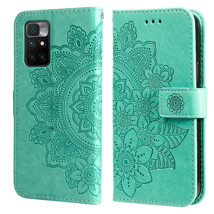 7-petal Flowers Embossing Pattern Horizontal Flip PU Leather Case with Holder & Card Slots & Wallet & Photo Frame, For Nokia 1.4, For Nokia G10 / G20 / 6.3, For Xiaomi Redmi 10, For OPPO Realme GT Master / Realme Q3 Pro