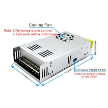 Load image into Gallery viewer, Light Bar Regulated Switching Power Supply LED Transformer, Size: 215 x 115 x 50mm, S-300-5 DC5V 60A 300W, S-350-5 DC5V 70A 350W, S-300-12 DC12V 25A 300W, S-360-12 DC12V 30A 360W, S-400-12 DC12V 33A 400W, S-480-12 DC12V 40A 480W, S-500-12 DC12V 41A 500...