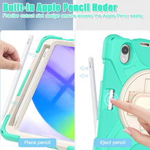 Load image into Gallery viewer, Silicone Hybrid PC Tablet Case with Grip Holder &amp; Shoulder Strap, For iPad mini 6 / mini 2024