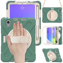 Load image into Gallery viewer, Silicone Hybrid PC Tablet Case with Grip Holder &amp; Shoulder Strap, For iPad mini 6 / mini 2024