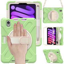 Load image into Gallery viewer, Silicone Hybrid PC Tablet Case with Grip Holder &amp; Shoulder Strap, For iPad mini 6 / mini 2024