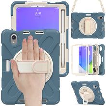 Load image into Gallery viewer, Silicone Hybrid PC Tablet Case with Grip Holder &amp; Shoulder Strap, For iPad mini 6 / mini 2024