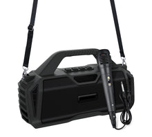 Load image into Gallery viewer, New Rixing NR-6011M Bluetooth 5.0 Portable Outdoor Karaoke Wireless Bluetooth Speaker with Microphone &amp; Shoulder Strap, NR-6011M(Black), NR-6011M(Red), NR-6011M(Blue), NR-6011M(Green)