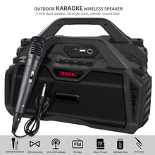 Load image into Gallery viewer, New Rixing NR-6011M Bluetooth 5.0 Portable Outdoor Karaoke Wireless Bluetooth Speaker with Microphone &amp; Shoulder Strap, NR-6011M(Black), NR-6011M(Red), NR-6011M(Blue), NR-6011M(Green)