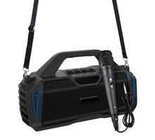 Load image into Gallery viewer, New Rixing NR-6011M Bluetooth 5.0 Portable Outdoor Karaoke Wireless Bluetooth Speaker with Microphone &amp; Shoulder Strap, NR-6011M(Black), NR-6011M(Red), NR-6011M(Blue), NR-6011M(Green)