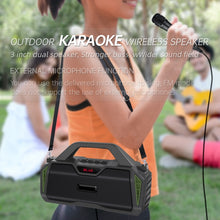 Load image into Gallery viewer, New Rixing NR-6011M Bluetooth 5.0 Portable Outdoor Karaoke Wireless Bluetooth Speaker with Microphone &amp; Shoulder Strap, NR-6011M(Black), NR-6011M(Red), NR-6011M(Blue), NR-6011M(Green)