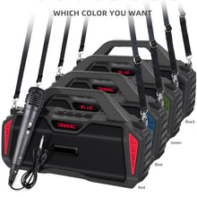 Load image into Gallery viewer, New Rixing NR-6011M Bluetooth 5.0 Portable Outdoor Karaoke Wireless Bluetooth Speaker with Microphone &amp; Shoulder Strap, NR-6011M(Black), NR-6011M(Red), NR-6011M(Blue), NR-6011M(Green)