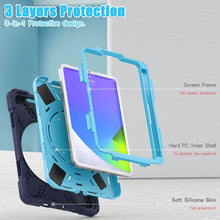 Load image into Gallery viewer, Heavy Duty Silicone Hybrid  PC Tablet Case with Holder &amp; Shoulder Strap, For iPad mini 6 / mini 2024, For iPad mini 6