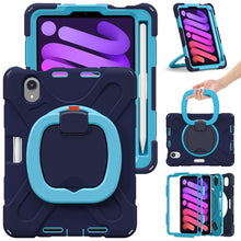 Load image into Gallery viewer, Heavy Duty Silicone Hybrid  PC Tablet Case with Holder &amp; Shoulder Strap, For iPad mini 6 / mini 2024, For iPad mini 6