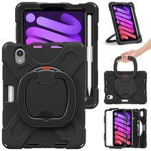 Load image into Gallery viewer, Heavy Duty Silicone Hybrid  PC Tablet Case with Holder &amp; Shoulder Strap, For iPad mini 6 / mini 2024, For iPad mini 6