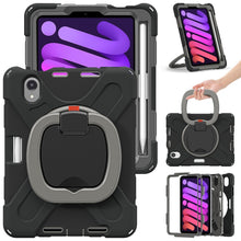 Load image into Gallery viewer, Heavy Duty Silicone Hybrid  PC Tablet Case with Holder &amp; Shoulder Strap, For iPad mini 6 / mini 2024, For iPad mini 6