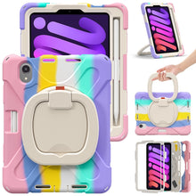Load image into Gallery viewer, Heavy Duty Silicone Hybrid  PC Tablet Case with Holder &amp; Shoulder Strap, For iPad mini 6 / mini 2024, For iPad mini 6