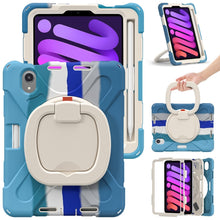 Load image into Gallery viewer, Heavy Duty Silicone Hybrid  PC Tablet Case with Holder &amp; Shoulder Strap, For iPad mini 6 / mini 2024, For iPad mini 6