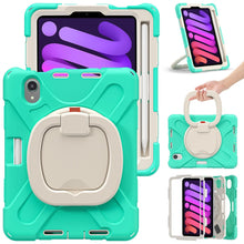 Load image into Gallery viewer, Heavy Duty Silicone Hybrid  PC Tablet Case with Holder &amp; Shoulder Strap, For iPad mini 6 / mini 2024, For iPad mini 6