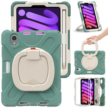 Load image into Gallery viewer, Heavy Duty Silicone Hybrid  PC Tablet Case with Holder &amp; Shoulder Strap, For iPad mini 6 / mini 2024, For iPad mini 6