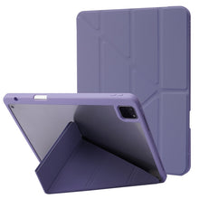 Load image into Gallery viewer, Deformation Transparent Acrylic Horizontal Flip PU Leather Case with Multi-folding Holder &amp; Sleep / Wake-up Function &amp; Pen Slot, For iPad Air 2022 / 2020 10.9, For iPad Pro 11.0 2021 / 2020 / 2018, For iPad 9.7 2017 / 2018 / Pro 9.7                    ...