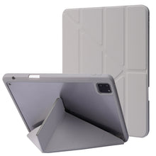 Load image into Gallery viewer, Deformation Transparent Acrylic Horizontal Flip PU Leather Case with Multi-folding Holder &amp; Sleep / Wake-up Function &amp; Pen Slot, For iPad Air 2022 / 2020 10.9, For iPad Pro 11.0 2021 / 2020 / 2018, For iPad 9.7 2017 / 2018 / Pro 9.7                    ...