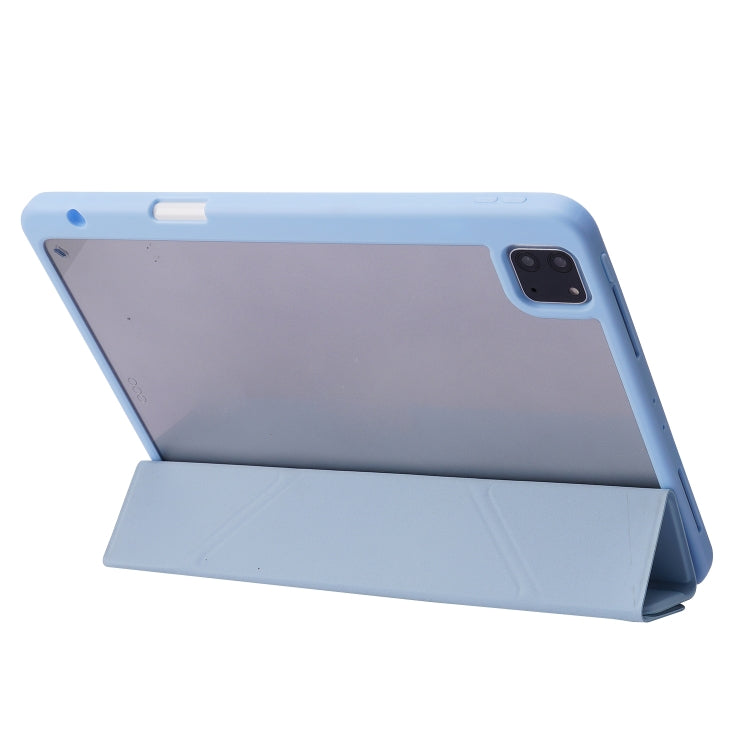 Deformation Transparent Acrylic Horizontal Flip PU Leather Case with Multi-folding Holder & Sleep / Wake-up Function & Pen Slot, For iPad Pro 11.0 2021 / 2020 / 2018, For iPad Air 2022 / 2020 10.9, For iPad 9.7 2017 / 2018 / Pro 9.7                    ...
