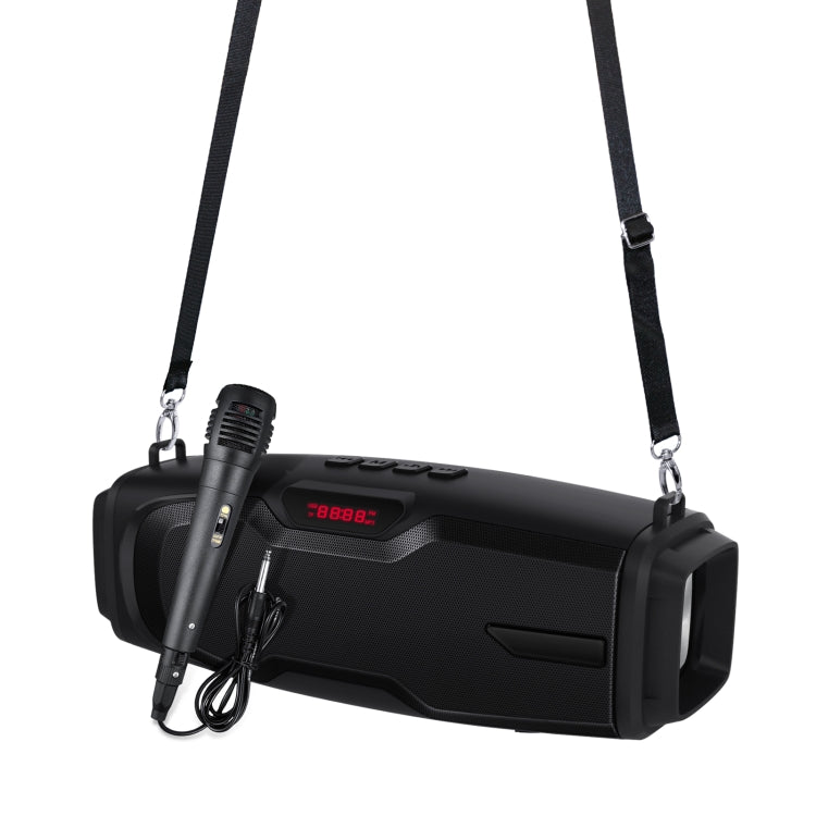 New Rixing NR-6012M Bluetooth 5.0 Portable Outdoor Karaoke Wireless Bluetooth Speaker with Microphone & Shoulder Strap, NR-6012M(Red), NR-6012M(Blue), NR-6012M(Green), NR-6012M(Black)