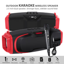 Load image into Gallery viewer, New Rixing NR-6012M Bluetooth 5.0 Portable Outdoor Karaoke Wireless Bluetooth Speaker with Microphone &amp; Shoulder Strap, NR-6012M(Red), NR-6012M(Blue), NR-6012M(Green), NR-6012M(Black)