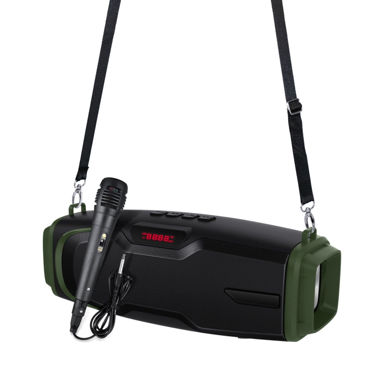 New Rixing NR-6012M Bluetooth 5.0 Portable Outdoor Karaoke Wireless Bluetooth Speaker with Microphone & Shoulder Strap, NR-6012M(Red), NR-6012M(Blue), NR-6012M(Green), NR-6012M(Black)