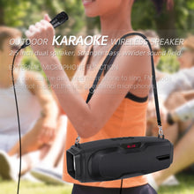 Load image into Gallery viewer, New Rixing NR-6012M Bluetooth 5.0 Portable Outdoor Karaoke Wireless Bluetooth Speaker with Microphone &amp; Shoulder Strap, NR-6012M(Red), NR-6012M(Blue), NR-6012M(Green), NR-6012M(Black)
