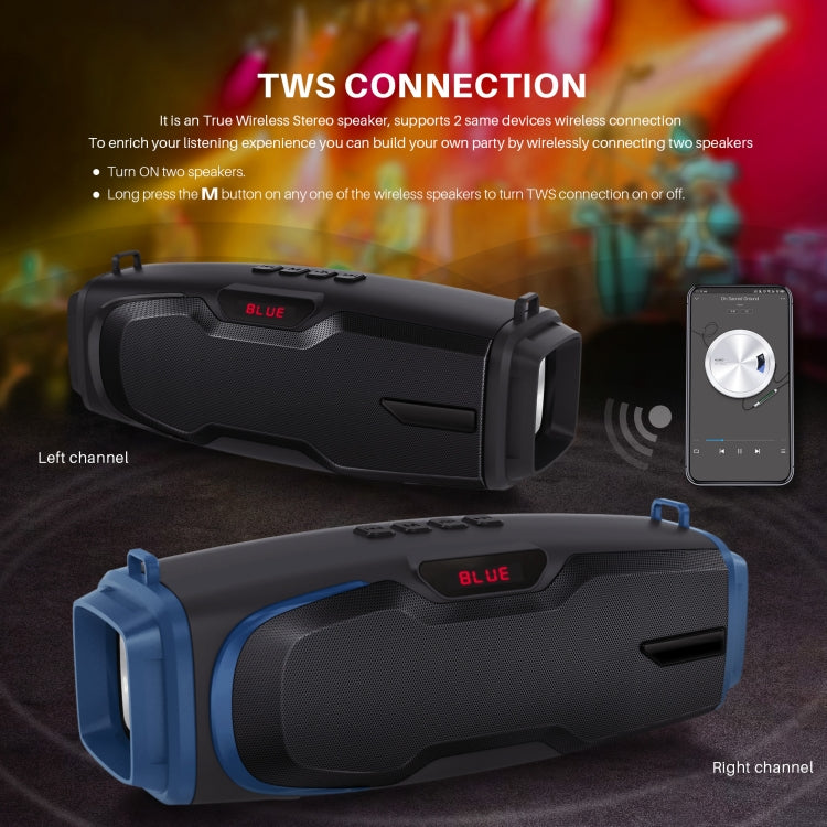 New Rixing NR-6012M Bluetooth 5.0 Portable Outdoor Karaoke Wireless Bluetooth Speaker with Microphone & Shoulder Strap, NR-6012M(Red), NR-6012M(Blue), NR-6012M(Green), NR-6012M(Black)