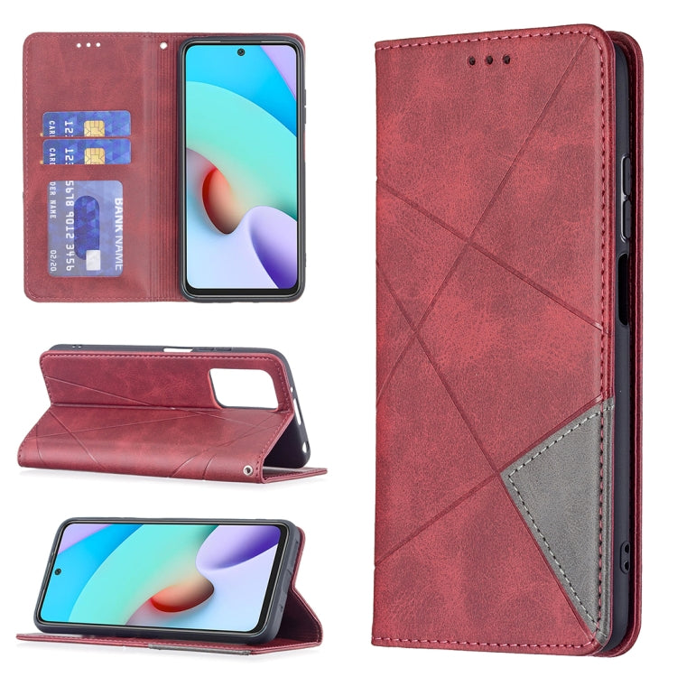 Rhombus Texture Horizontal Flip Magnetic Leather Case with Holder & Card Slots, For Xiaomi Redmi 10, For Xiaomi Mi 11T