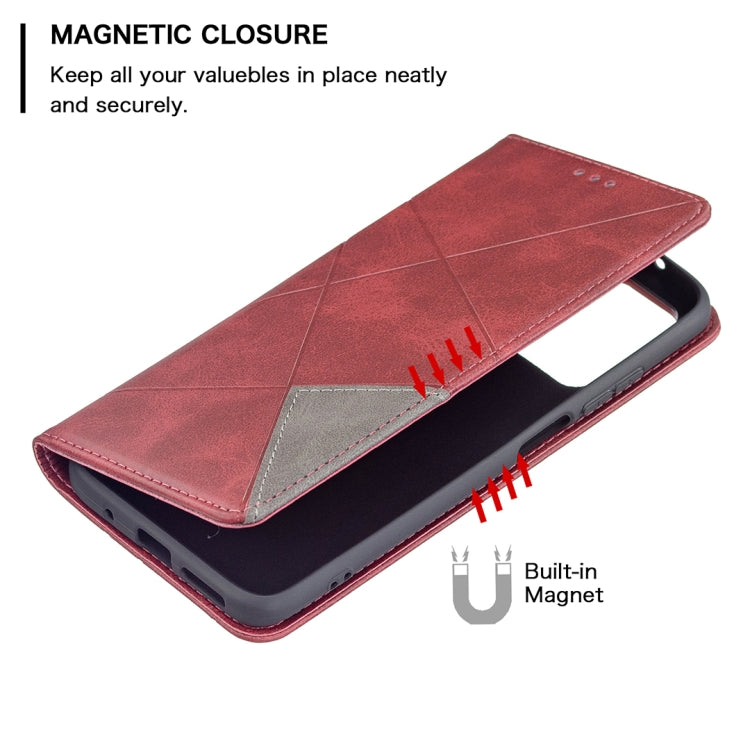 Rhombus Texture Horizontal Flip Magnetic Leather Case with Holder & Card Slots, For Xiaomi Redmi 10, For Xiaomi Mi 11T