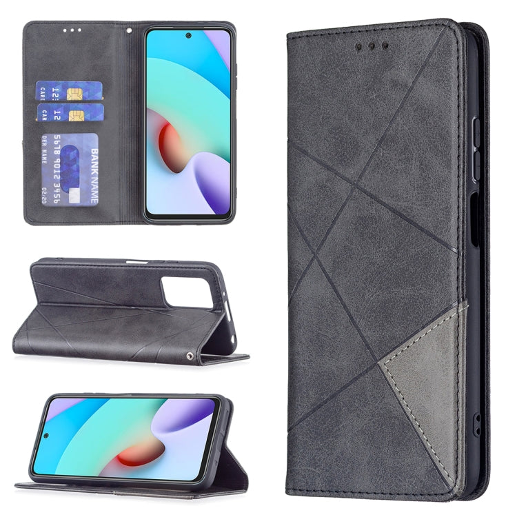 Rhombus Texture Horizontal Flip Magnetic Leather Case with Holder & Card Slots, For Xiaomi Redmi 10, For Xiaomi Mi 11T