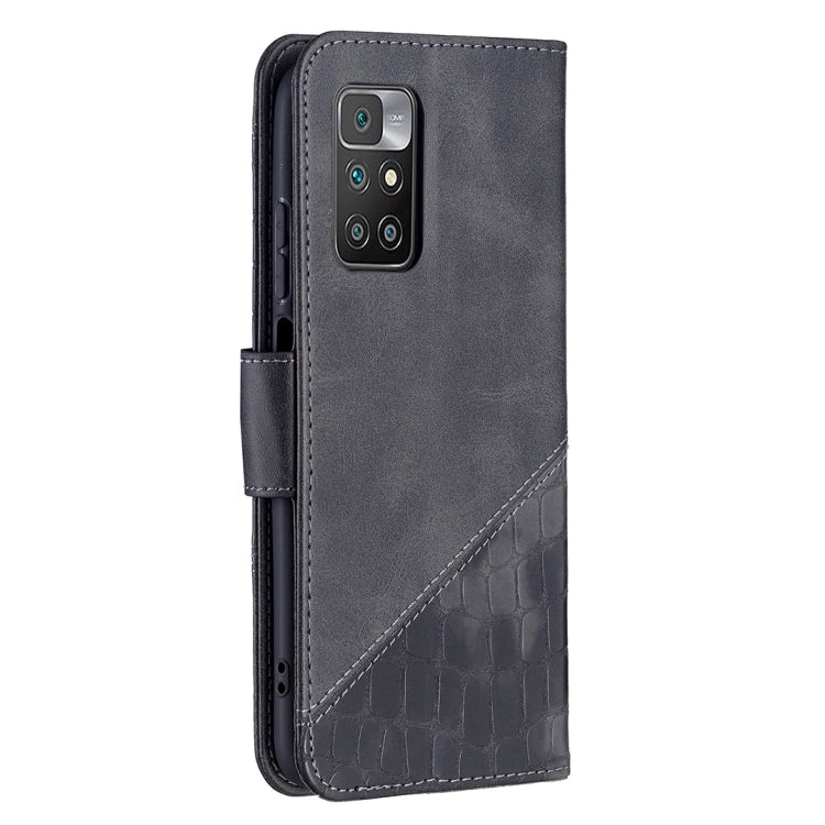 Matching Color Crocodile Texture Horizontal Flip PU Leather Case with Wallet & Holder & Card Slots, For Xiaomi Redmi 10