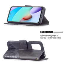 Load image into Gallery viewer, Matching Color Crocodile Texture Horizontal Flip PU Leather Case with Wallet &amp; Holder &amp; Card Slots, For Xiaomi Redmi 10