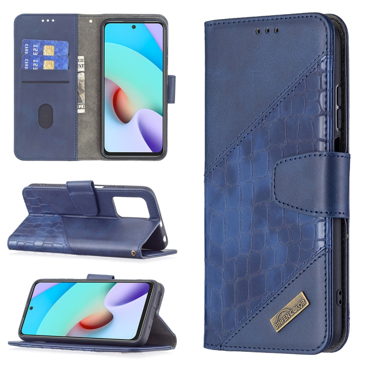 Matching Color Crocodile Texture Horizontal Flip PU Leather Case with Wallet & Holder & Card Slots, For Xiaomi Redmi 10