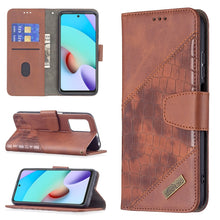 Load image into Gallery viewer, Matching Color Crocodile Texture Horizontal Flip PU Leather Case with Wallet &amp; Holder &amp; Card Slots, For Xiaomi Redmi 10