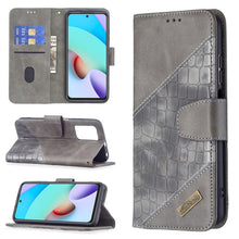 Load image into Gallery viewer, Matching Color Crocodile Texture Horizontal Flip PU Leather Case with Wallet &amp; Holder &amp; Card Slots, For Xiaomi Redmi 10