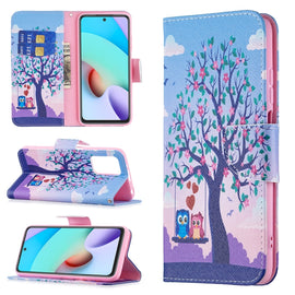 Colored Drawing Pattern Horizontal Flip Leather Case with Holder & Card Slots & Wallet, For Xiaomi Redmi 10