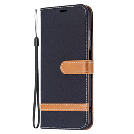 Color Matching Denim Texture Leather Case with Holder & Card Slots & Wallet & Lanyard, For Xiaomi Redmi 10