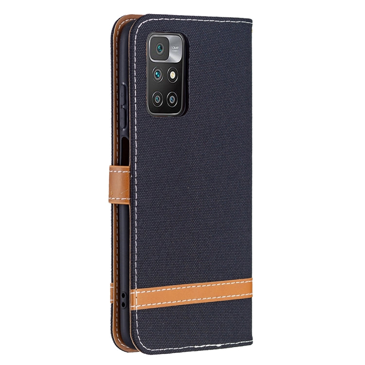 Color Matching Denim Texture Leather Case with Holder & Card Slots & Wallet & Lanyard, For Xiaomi Redmi 10