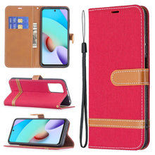 Load image into Gallery viewer, Color Matching Denim Texture Leather Case with Holder &amp; Card Slots &amp; Wallet &amp; Lanyard, For Xiaomi Redmi 10