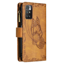 Load image into Gallery viewer, Flying Butterfly Embossing Pattern Zipper Horizontal Flip Leather Case with Holder &amp; Card Slots &amp; Wallet, For Xiaomi Redmi 10