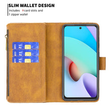 Load image into Gallery viewer, Flying Butterfly Embossing Pattern Zipper Horizontal Flip Leather Case with Holder &amp; Card Slots &amp; Wallet, For Xiaomi Redmi 10
