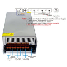 Load image into Gallery viewer, LED Light Bar Monitoring Security Display High-power Lamp Power Supply, Size: 245 x 125 x 65mm, S-600-12 DC12V 50A 600W, S-720-12 DC12V 60A 720W, S-800-12 DC12V 66.7A 800W, S-1000-12 DC12V 83.3A 1000W, S-1200-12 DC12V 100A 1200W, S-600-24 DC24V 25A 600...