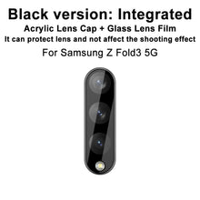 Load image into Gallery viewer, IMAK Integrated Rear Camera Lens Tempered Glass Film with Lens Cap Black Version, For Samsung Galaxy Z Fold3 5G