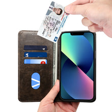 Load image into Gallery viewer, Baroque Simple Horizontal Flip Leather Case with Holder &amp; Card Slots &amp; Wallet, For iPhone 13 mini, For iPhone 13, For iPhone 13 Pro, For iPhone 13 Pro Max