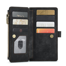 Load image into Gallery viewer, CaseMe-C30 PU + TPU Multifunctional Horizontal Flip Leather Case with Holder &amp; Card Slot &amp; Wallet &amp; Zipper Pocket, For iPhone 8 Plus &amp; 7 Plus &amp; 6 Plus, For iPhone SE 2022 / SE 2020 / 8 / 7 / 6, For iPhone 11, For iPhone 11 Pro, For iPhone 11 Pro Max   ...