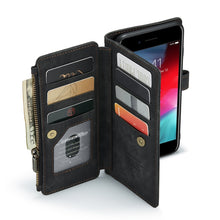 Load image into Gallery viewer, CaseMe-C30 PU + TPU Multifunctional Horizontal Flip Leather Case with Holder &amp; Card Slot &amp; Wallet &amp; Zipper Pocket, For iPhone 8 Plus &amp; 7 Plus &amp; 6 Plus, For iPhone SE 2022 / SE 2020 / 8 / 7 / 6, For iPhone 11, For iPhone 11 Pro, For iPhone 11 Pro Max   ...