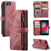 Load image into Gallery viewer, CaseMe-C30 PU + TPU Multifunctional Horizontal Flip Leather Case with Holder &amp; Card Slot &amp; Wallet &amp; Zipper Pocket, For iPhone 8 Plus &amp; 7 Plus &amp; 6 Plus, For iPhone SE 2022 / SE 2020 / 8 / 7 / 6, For iPhone 11, For iPhone 11 Pro, For iPhone 11 Pro Max   ...