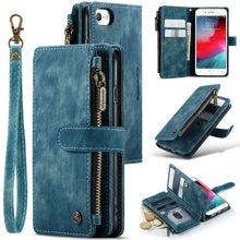 Load image into Gallery viewer, CaseMe-C30 PU + TPU Multifunctional Horizontal Flip Leather Case with Holder &amp; Card Slot &amp; Wallet &amp; Zipper Pocket, For iPhone 8 Plus &amp; 7 Plus &amp; 6 Plus, For iPhone SE 2022 / SE 2020 / 8 / 7 / 6, For iPhone 11, For iPhone 11 Pro, For iPhone 11 Pro Max   ...